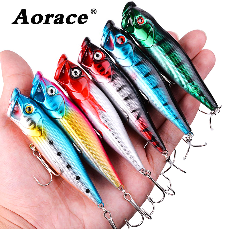 Popper Fishing Lure 7cm 8.5g Hard Bait Artificial Topwater Bass