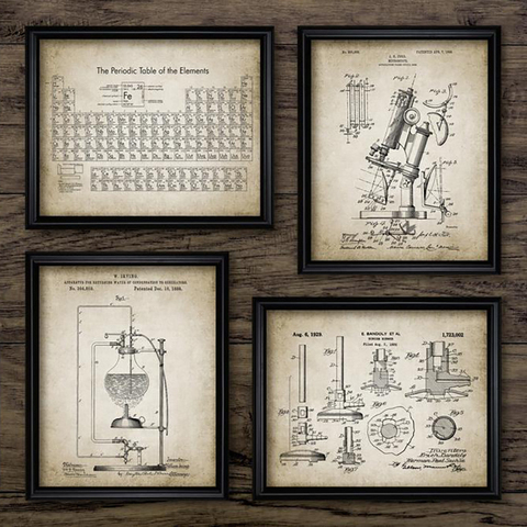 Chemical Element Vintage Posters Print Science Wall Art Pictures Periodic Table Chemistry Art Canvas Painting Laboratory Decor ► Photo 1/6
