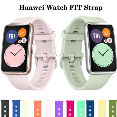 Silicone Band For Huawei Watch FIT Strap Smartwatch Accessories Replacement Wrist bracelet correa huawei watch fit 2022 Strap ► Photo 1/6