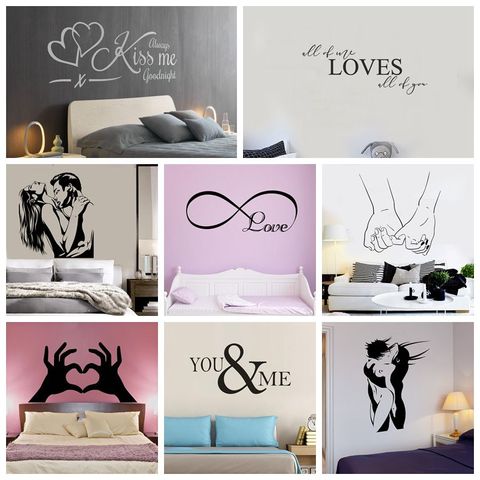 New Design Lovers Quotes Wall Stickers For Bedroom Decor Decals Room Decor Sticker Sweet Home Phrase pegatinas de pared ► Photo 1/6