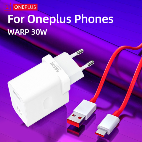 For OnePlus 8 Pro Charger Original 30W Warp Charger Dash Charge Power Adapter for Oneplus Nord One Plus 7t Pro 7 8 6 Nord N10 5G ► Photo 1/6