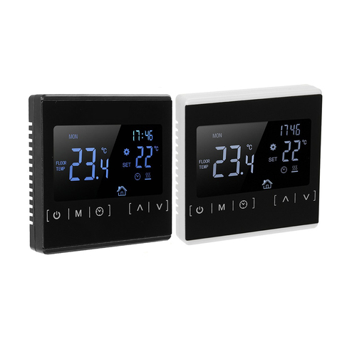 LCD Touch Screen Warm Floor Heating Room Thermostat AC85-240V WiFi Temperature Controller ► Photo 1/6