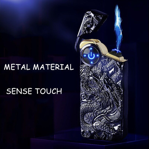 Personality Ignition And Display Power Arc Smart Gift  Dual Dragon Plasma Lighter ► Photo 1/6