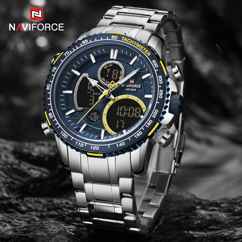 NAVIFORCE Brand Men Watch New Waterproof Big Dial Sport Watches Men Analog Digital Waterproof Quartz Wrist Watch Date Male Clock ► Photo 1/6