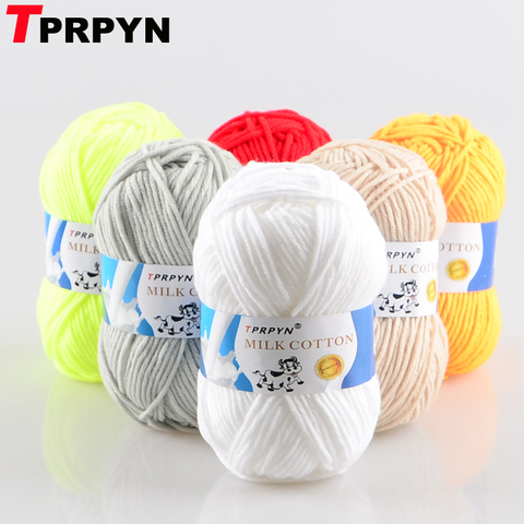 Milk Cotton Yarn Crochet Yarns  Soft Baby Cotton Wool Yarn - 50g/ball Milk  Cotton - Aliexpress