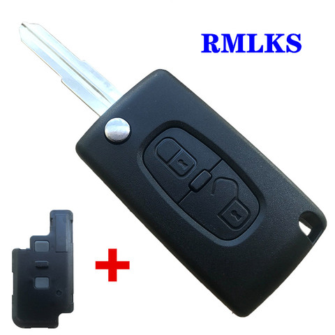 For Peugeot 4007 5008 Flip Remote Key Case 2 buttons Key Blade MIT11R For CITROEN C CROSSER C4 flip remote key shell fob ► Photo 1/6