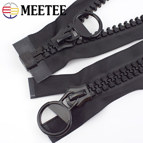 Meetee 1pc 60/75/100/150/200cm 20# Extra Large Resin Zipper Black Open-End Auto Lock Zip DIY Down Jacket Coat Sewing Accessories ► Photo 1/6