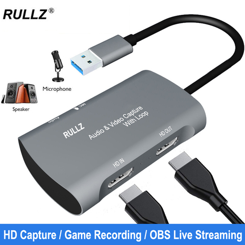 Type C Video Capture Card 4K 1080P USB 2.0 Mic Audio Video Game Live Streaming Box for PS4 XBOX Switch HDMI-compatible Laptop PC ► Photo 1/6