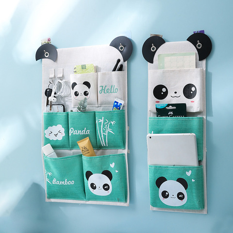 Panda Pattern Wall Mounted Wardrobe Organizer Sundries Storage Bag Jewelry Hanging Wall Pouch Hang Cosmetics Toys Organizer ► Photo 1/5