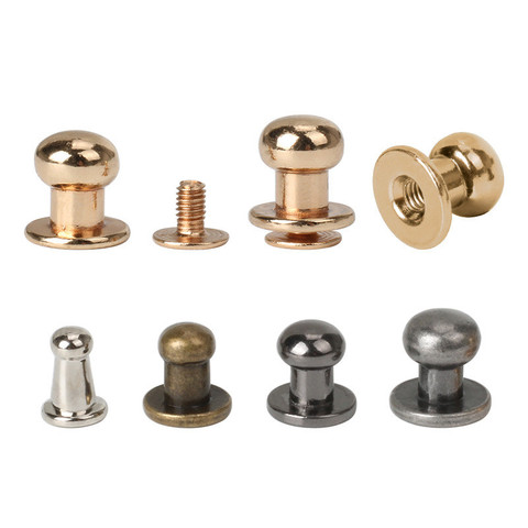 50Sets Metal Alloy Knob Screw Rivets Studs DIY Crafts Leather Belt Watchband Round Monk Head Rivets Spikes Decor Nail Buckles ► Photo 1/6