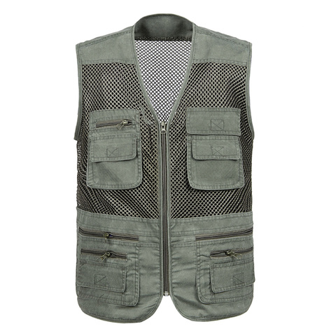 Large Size 2022 Mesh Quick-Drying Vests Male with Many Pockets Mens Breathable Multi-pocket Fishing Vest Work Sleeveless Jacket ► Photo 1/6