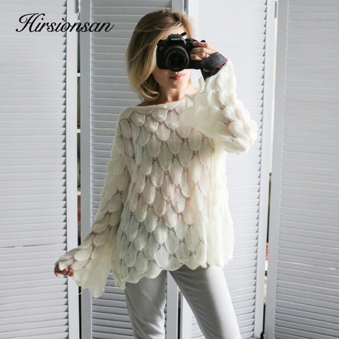 Hirsionsan Elegant Sweater Women 2022 Casual Fashion Loose Women Sweaters and Pullovers Cute 3D Pink White Jumper Sueter Mujer ► Photo 1/6