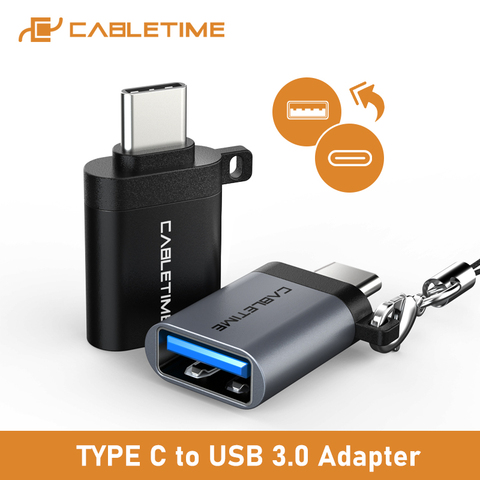 CABLETIME Type C OTG Adapter to USB3.0 A Sync data Charging Converter for USB C Mobile phone Huawei Mate30 LG Oneplus 8T C367 ► Photo 1/6