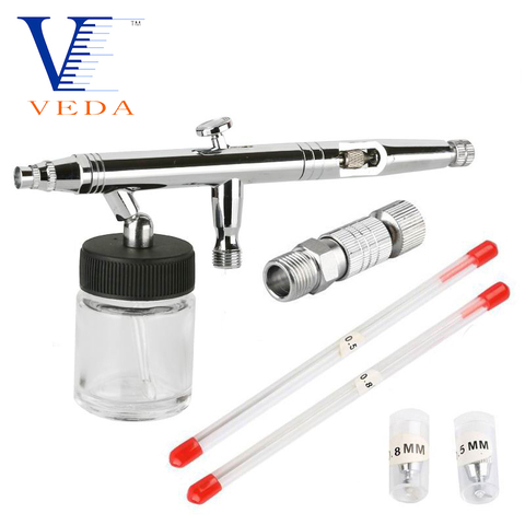 VEDA Airbrush All-Purpose Precision Dual-Action Siphon Feed Airbrush Pro Set with 22cc Cup Nozzle Needle Sets For Wall Painting ► Photo 1/6