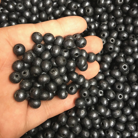 Black Color Wood Beads Round Spacer Natural Wooden Charms For DIY Jewelry Making 6mm/8mm Nice Silver Plated 2/300Pcs/Lot ► Photo 1/3