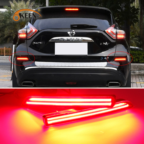 2pcs For Nissan Murano 2015 2016 2017 2022 Car LED Rear Bumper Reflector Brake Lights Turn Signal Light tail led fog lamp ► Photo 1/6