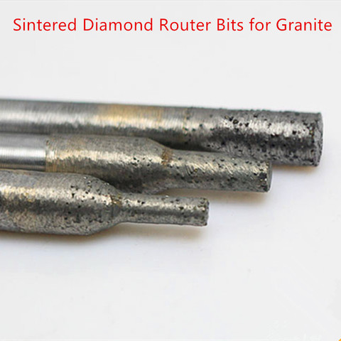 Sintered Diamond Router Bits for Granite Stone Flat Bottom Endmill CNC Stone Carving Power Engraving Tools Milling Cutters ► Photo 1/6