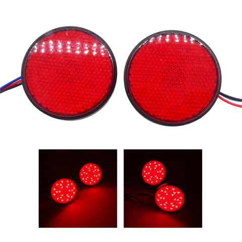 2pcs Motorcycle 24 LED Brake Stop Warning Reflector Light Round Rear Tail  Marker Lamp For Car Motorbike Truck Turn Signal Light ► Photo 1/6