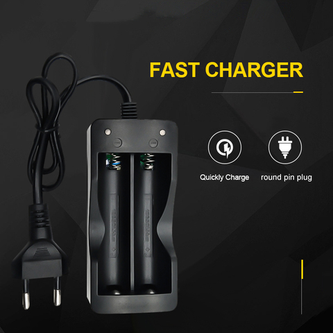 Battery Charger 18650 EU Plug 2 slots Smart Charging Li-ion Rechargeable Battery Charger ► Photo 1/6