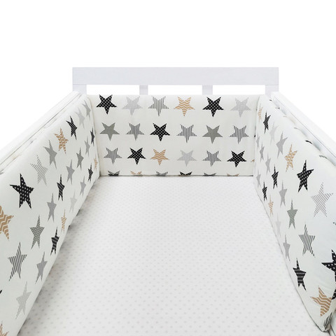 Print Baby Bed Bumper Double-faced Detachable Newborn Crib Around Cot Protector Kids Room Decor ► Photo 1/5