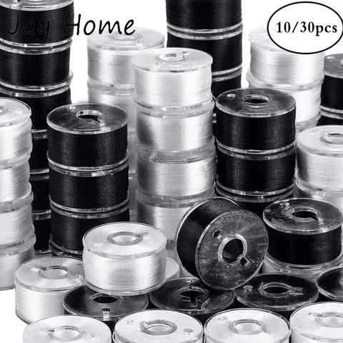 10/30Pcs Black White Sewing Machine Bobbins Spool Plastic Sewing Bobbins with Thread for Home Embroidery Machines Sewing Tools ► Photo 1/6