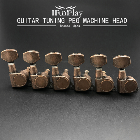 Niko Vintage Style Bronze Guitar Tuning Pegs Locking Tuners Machine Head 6R for Acoustic Electric Guitar Guitarra Accessories ► Photo 1/6