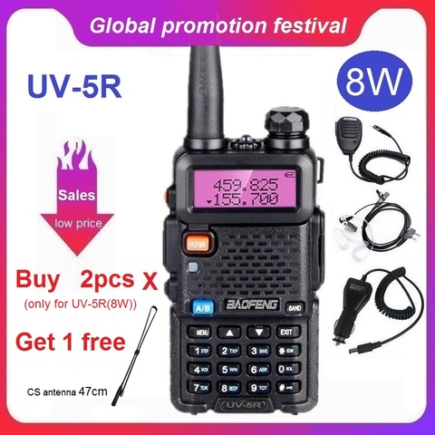 Baofeng UV-5R 8W Walkie Talkie Portable CB Ham Radio Amateur 10KM UHF VHF Scanner Radio FM Transceiver UV5R UV 5R for Hunting ► Photo 1/6