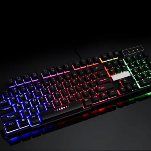 Hot Sale 104 Keys Colorful LED Mechanical Keyboard LED Illuminated Backlit USB Wired Desktop Gaming Keyboard ► Photo 1/1