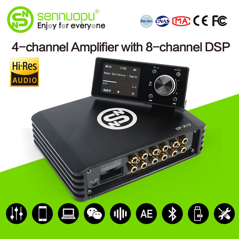 Sennuopu Car Digital Signal Processor USB and bluetooth display with LED remote controller DSP Equalizer Precision APP tunning ► Photo 1/6