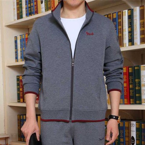 Men's Suit Set Spring Autumn Sportwear Suit Two-piece Sets Men's Casual Tracksuit Men Black Gray Coat Sweatpant Clothes ► Photo 1/6