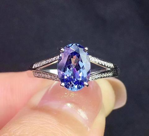 Y428 Tanzanite Ring Fine Jewelry Pure 18 K Gold Natural Tanzanite Gemstones 1.6ct Diamonds Female Anniversary Gift Fine Rings ► Photo 1/5