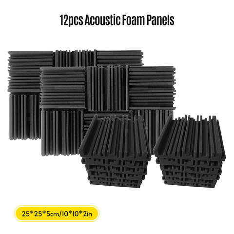 12pcs 10*10*2inch High Density Studio Acoustic Foams Panels Sound Insulation Foam Fire Retardant for Studio KTV Broadcast ► Photo 1/6