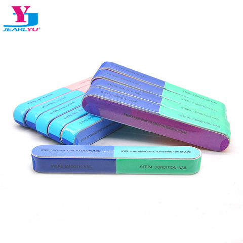 10pcs/lot Nail File Buffer Professional Manicure Pedicure Sponge 7 Sides Nail Polish Sanding File Washable Emery Board Nail Tool ► Photo 1/6