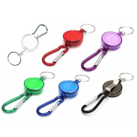 Hot Mulitifunctional Multicolor Badge Reel Retractable Keychain Recoil Yoyo Ski Pass ID Card Holder Keyring Key Chain Steel Cord ► Photo 1/6