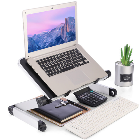 360 Degree Adjustable Foldable Laptop Support Desk Stand Holder Riser for Home Office School Indoor Outdoor Use Black ► Photo 1/6