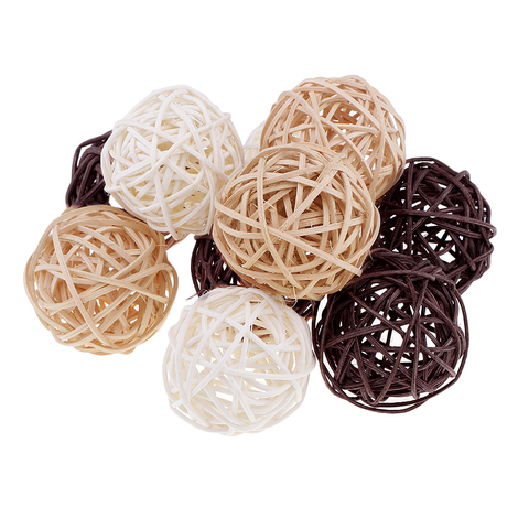 15Pcs Round Handmade Natural Wicker Rattan Balls for Wedding Christmas Party Table Bowl Vase Fillers DIY Floral Craft Supplies ► Photo 1/6