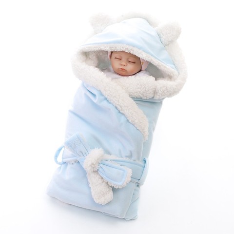 Warm Velvet Fleece Baby Blanket & Swaddling Newborn Soft Fleece Blanket Solid Bedding Set Cotton Quilt Swaddle Wrap ► Photo 1/6
