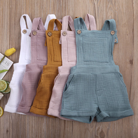 Infant Baby Toddler Bib Romper Unisex Boys Girls Bib Overall Solid Color Suspender Pants 6M-5Y ► Photo 1/6