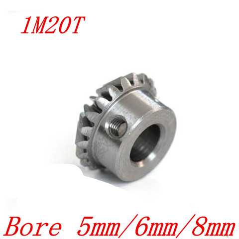 2pcs 1:1 Bevel Gear 1 Modulus 20 Teeth With Inner Hole 5mm 6mm 8mm 90 Degree Drive Commutation Steel Gears Screw Hole M4 ► Photo 1/1