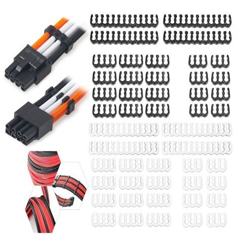 1Set 24Pin x 4 8Pin x 12 6Pin x 8 PP Cable Comb Clamp/Clip/Dresser for 3.4mm Sleeved Cables Power Supply Connector Black ► Photo 1/6