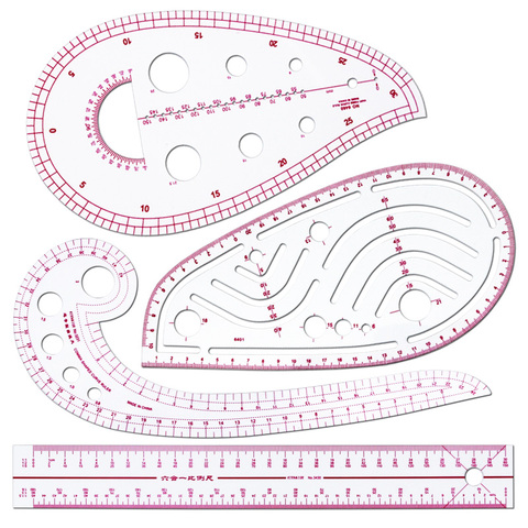 4pcs Set Tailor Measuring Ruler Kit DIY Tailor Patterns Sewing Drawing Quilting Tools Clothing Patchwork Cutting Curve Craft ► Photo 1/6