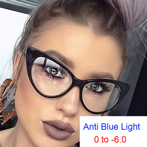 New Sexy Cat Eye Myopia Glasses Women Transparent Eyewear Brand Designer Vintage Clear Eyeglass Optical Frame Graduation Glasses ► Photo 1/6