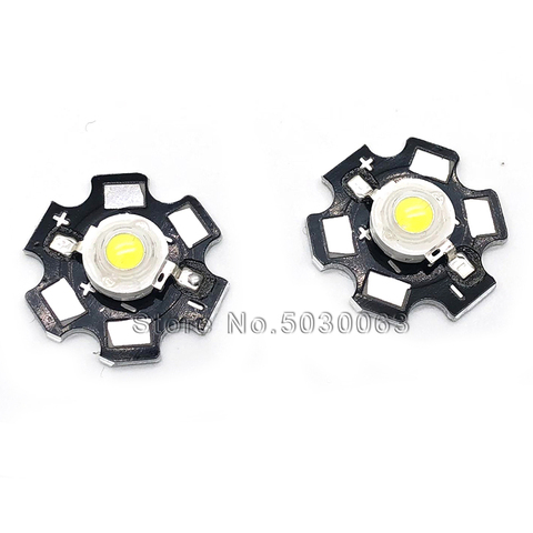2pcs 1W 3W 5W High Power LED Beads Full Spectrum Pure White With 20mm Black Star PCB Heat sink Aluminum Substrate DIY lights ► Photo 1/2