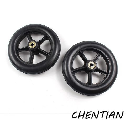 2pcs Non-slip Wheelchair Caster Wheel Replacement Parts Solid Tires Front Wheel for Wheelchairs - 7 inch 5/16 Bearing ► Photo 1/6