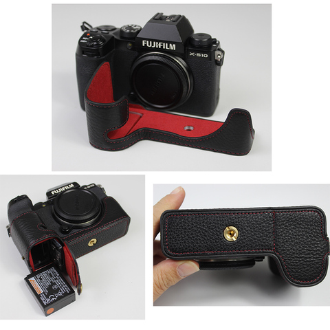 Genuine Leather Camera case Half Cover Case For Fujifilm Fuji XS10 X-S10 Camera Bag ► Photo 1/6