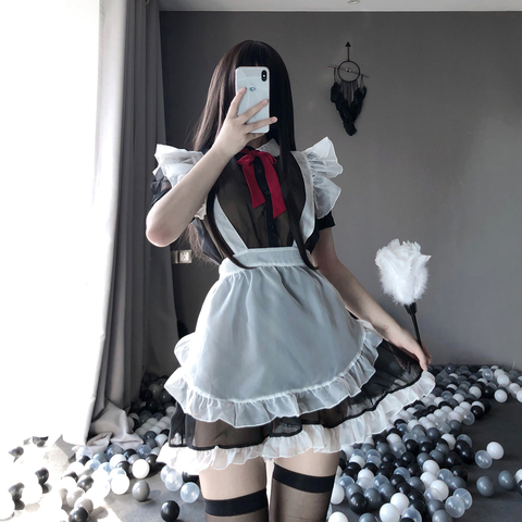 Sexy Women Girls Lolita Uniform Outfits Halloween Costumes Maid Dress Cosplay Lingerie Late Night French Maid Costume ► Photo 1/5
