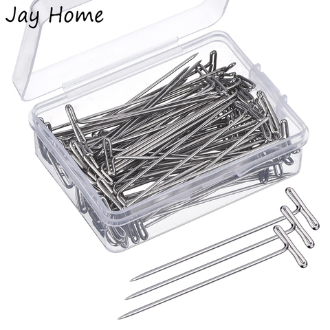 100Pcs 38mm Stainless Steel T Sewing Pins Dressmaker Straight Pins Fine Satin Head Quilting Pins for Jewelry Making Sewing Tools ► Photo 1/6