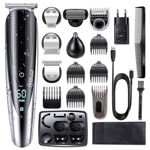All in one hair trimmer for men grooming professional beard trimmer electric hair clipper face body hair cutting machine kits ► Photo 1/6