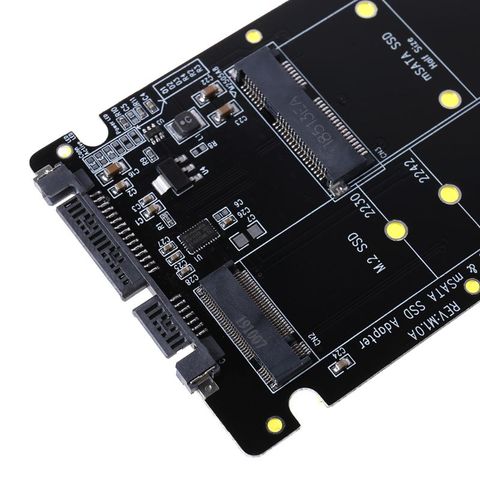 2 In 1 NGFF M.2 B+M Key Mini PCI-E or mSATA SSD to SATA III Adapter Card for Full Msata SSD/ 2230/2242/2260/22x80 M2 K1AA ► Photo 1/5