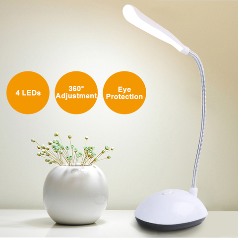 LED Desk Lamp table top lanterns Flexible Foldable Eye Protection Table Lamp AAA Battery Powered Reading Book Lights Children ► Photo 1/6